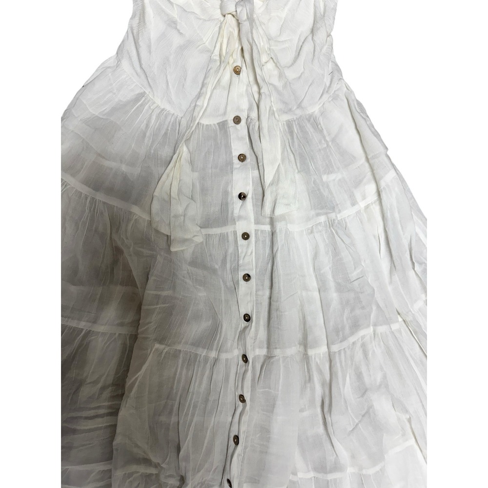 Free People A Little Extra Endless Summer Halter Maxi Dress Ivory Size Medium - Picture 5 of 13